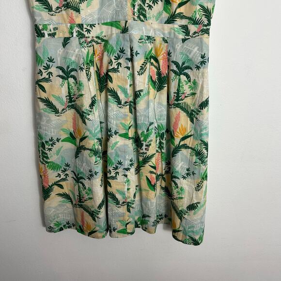 Emily and Fin Clara Shirt Dress Tropical Womens Large Sleeveless Floral Pockets - Picture 5 of 10